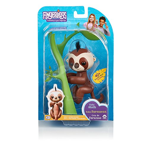 Fingerlings Baby Sloth - Kingsley (Brown) - Interactive Baby Pet - by WowWee