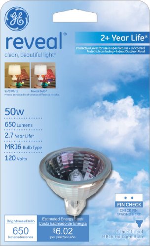 GE Lighting 82110 50-Watt Reveal with Halogen Floodlight MR16 Light Bulb