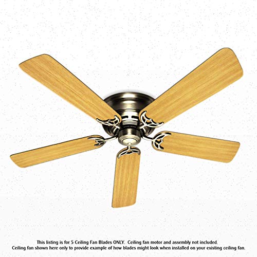 Replacement Blades for 52" Ceiling Fan High Gloss Washed Oak/Teak Reversible 5-pack AirWin 236-B04