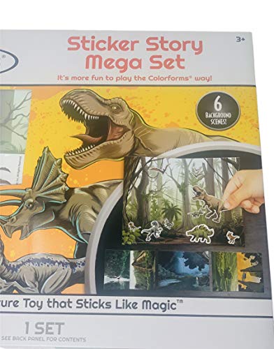 Peachtree Plaything Colorforms Sticker Story Mega Set Mickey Mouse, Trolls World Tour, Disney Princess and Jurassic Park (Jurassic World)