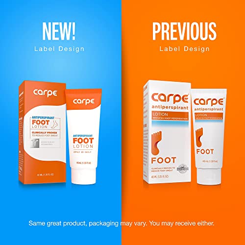 Carpe Antiperspirant Foot Lotion, A dermatologist-recommended solution to stop sweaty, smelly feet, Helps prevent blisters, Great for hyperhidrosis