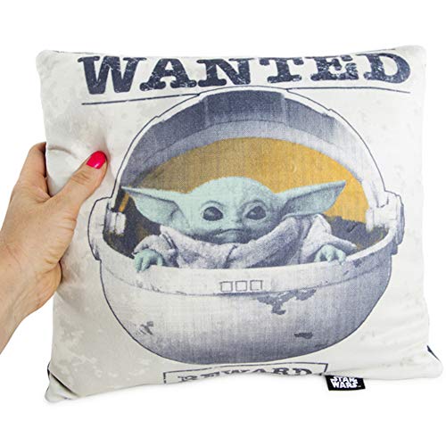 Disney Star Wars The Mandalorian Wanted Baby Yoda The Child Squishy Plush Throw Pillow - 13x11 inches