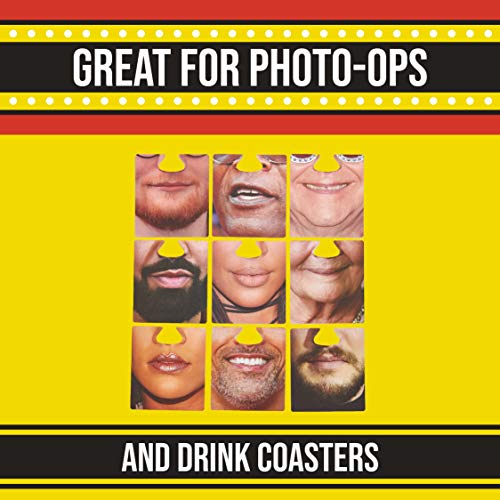 Selfie Props Celebrity Face Mat Party Photo Prop Coasters, Set of 20