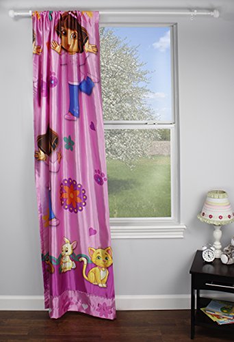 Dora the Explorer Long Drapery Panel Doras Pets Satin Window Curtain Panel - Realmdrop Shop