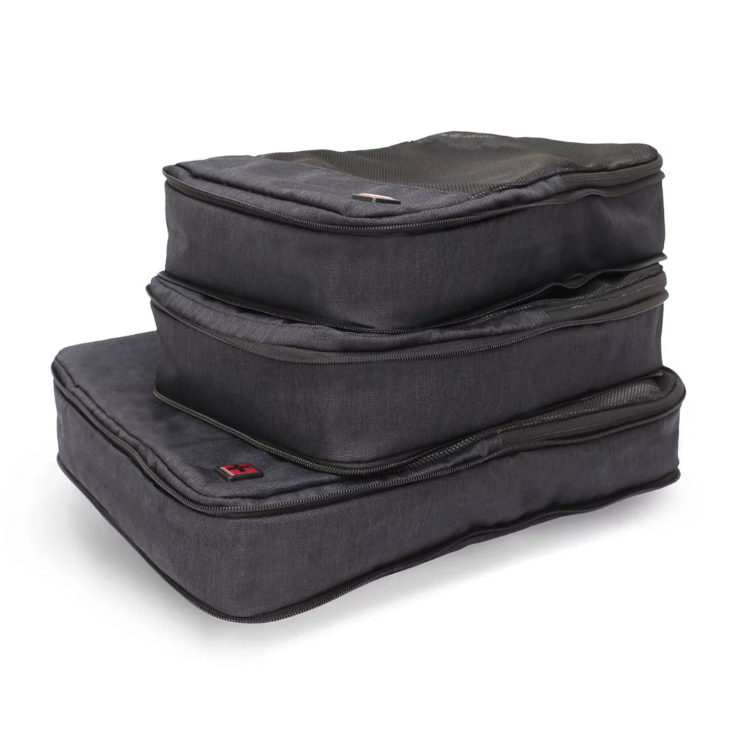 SwissTech 3 Piece Compression Packing Cubes, Black