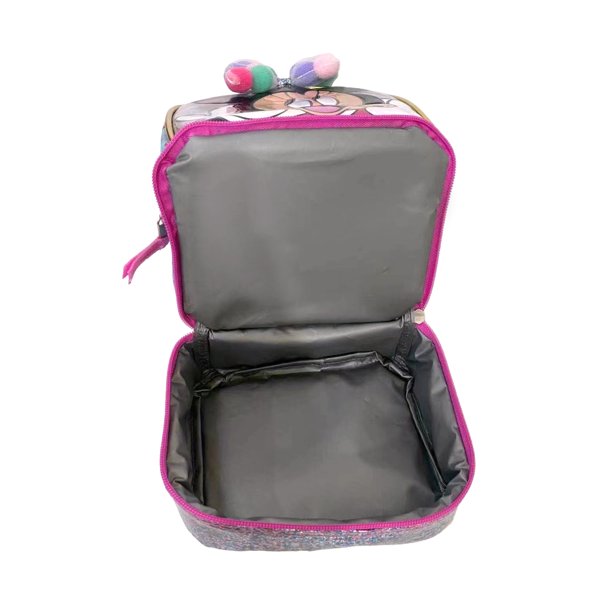 Kids Disney Minnie Mouse Dual Compartment Drop Bottom Lunch Bag for Girls