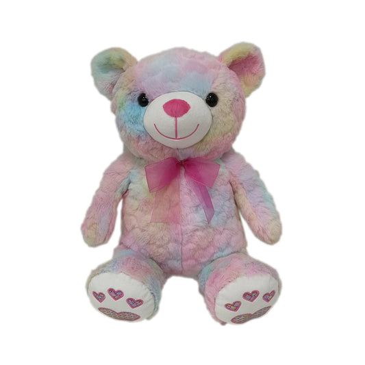 WAY TO CELEBRATE! 15.5" Pink Tie Dye Bear Plush Toy