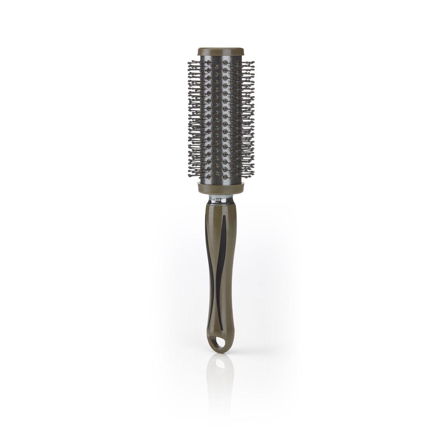 Wild Primrose by Conair Hot Curling Nylon Round Hairbrush for Top-Rated Smooth Waves or Curls in Olive Green, 1ct