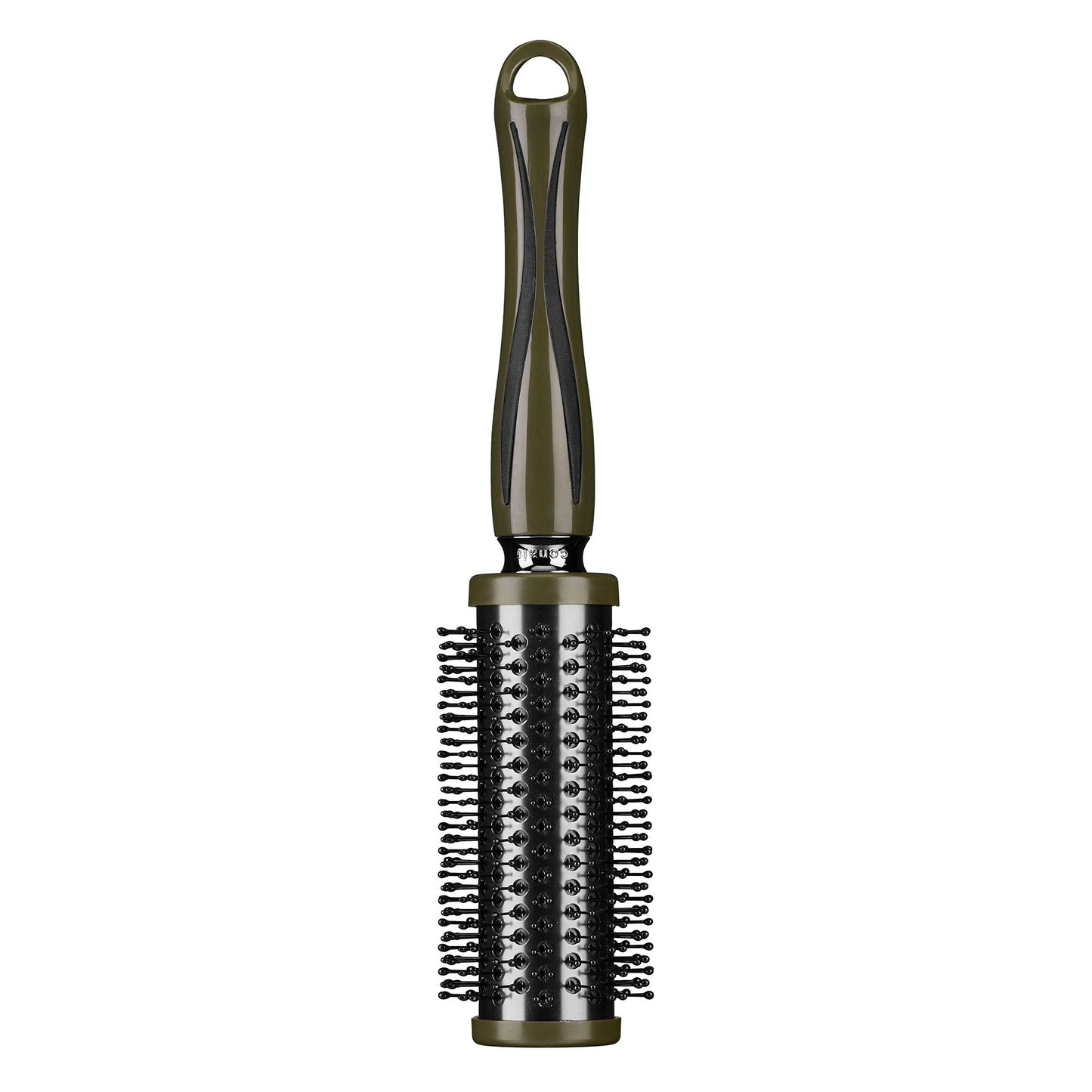 Wild Primrose by Conair Hot Curling Nylon Round Hairbrush for Top-Rated Smooth Waves or Curls in Olive Green, 1ct