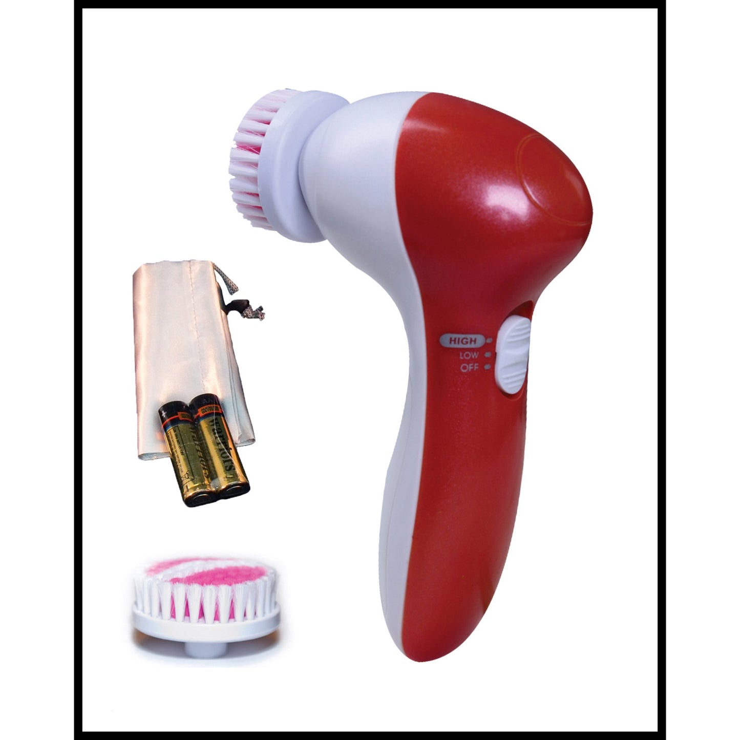 Elite Essentials Dual Speed Facial Cleansing Power Brush - (Includes 2 Heads & Travel Bag)