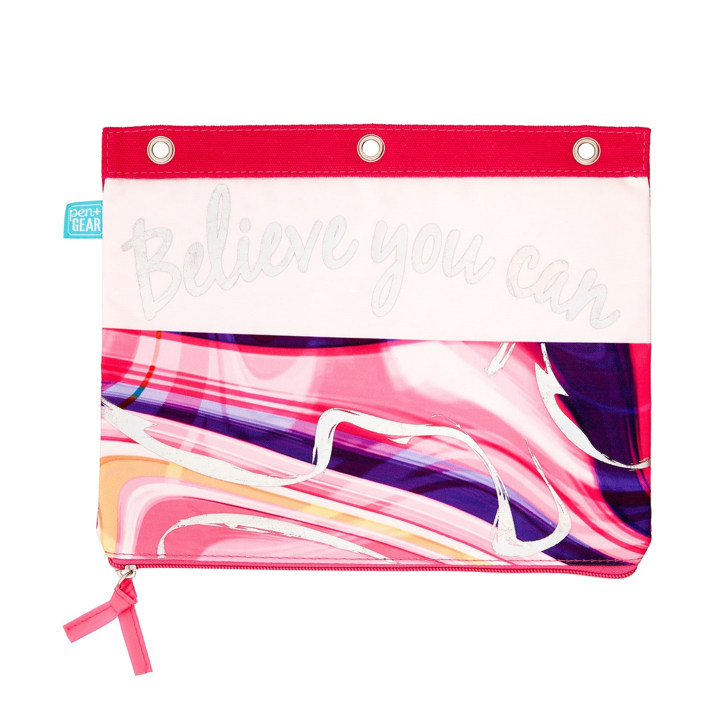Pen + Gear "Believe You Can" Canvas Binder Pouch