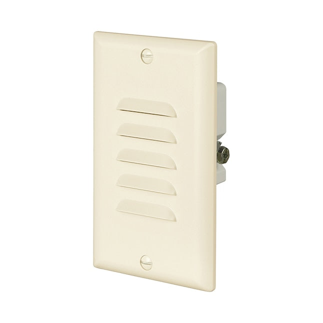Light almond vertical step light plate with five louvred slots