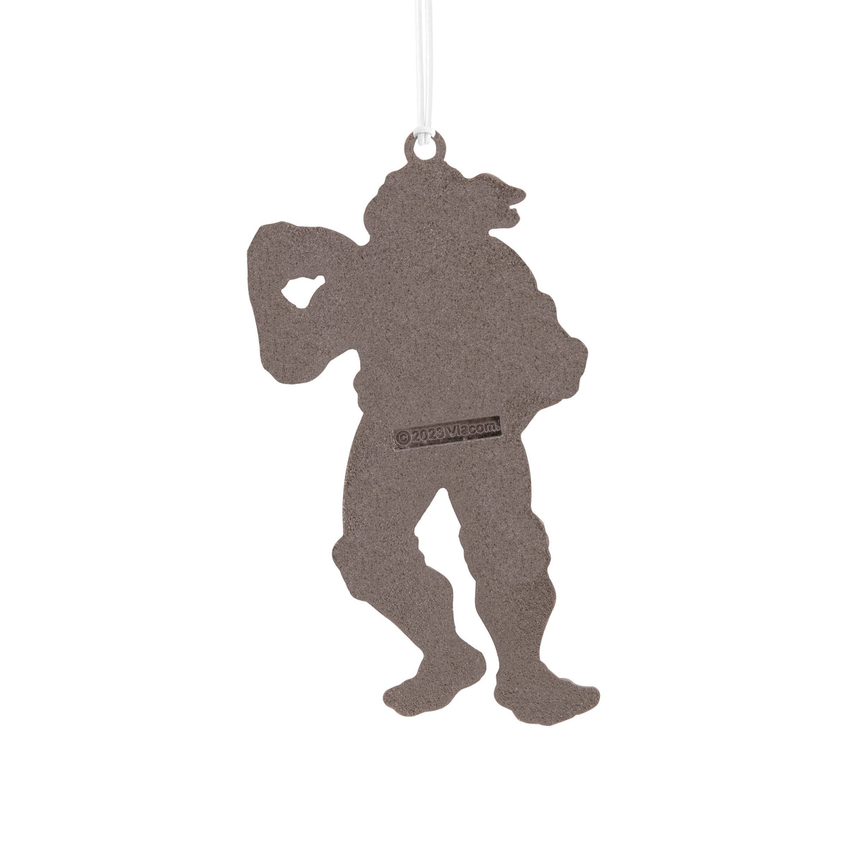 Textured bronze-tone metal back of the turtle ornament silhouette