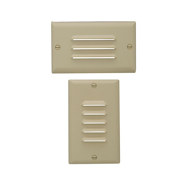 Almond step light with horizontal and vertical louvred wall plates