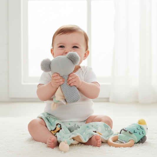 Nuby Animal Adventures Baby Toy Gift Set for Babies, 3 Count