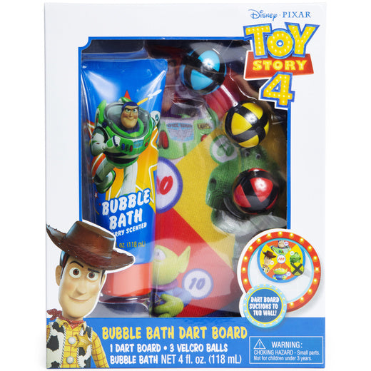 Toy Story 4 Bubble Bath Dart Board set box with Buzz bubble bath and three balls