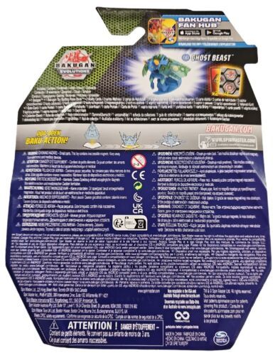 Back of the Ghost Beast blister card with contents and Fan Hub app