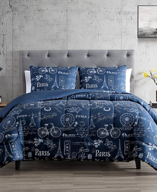 Paris Minuit 3-Pc. Reversible Full/Queen Comforter Set