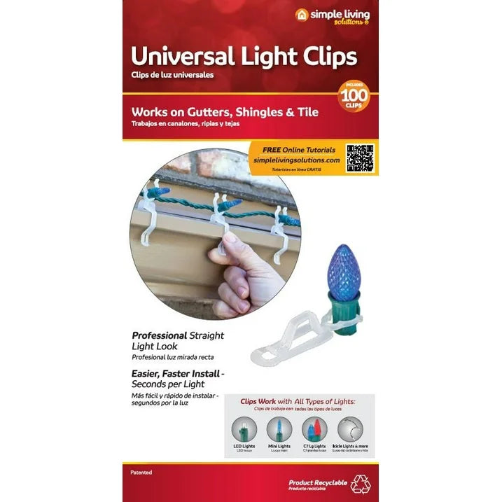 Simple Living Solutions Universal Light Clips, 100 Count
