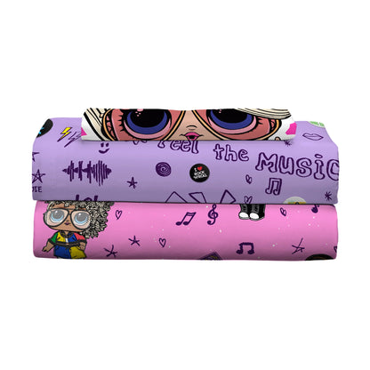 LOL Surprise Kids Twin Sheet Set, Purple and Pink, MGA