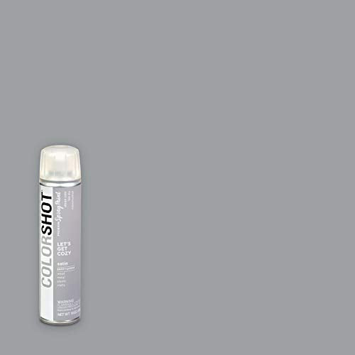 Let's Get Cozy spray paint can on a solid swatch of its mid grey colour