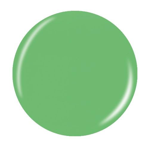 Round swatch of soft green creme nail polish