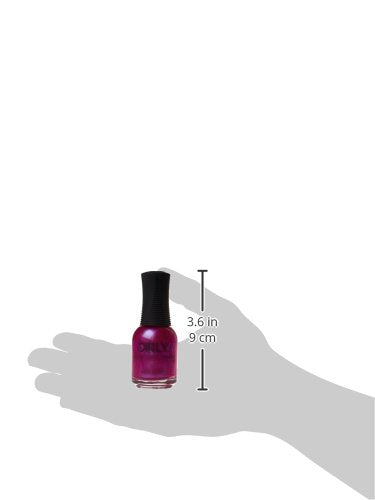 Magenta Orly nail polish bottle on a palm silhouette, 3.6 inches tall