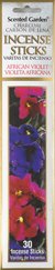Scented Garden African Violet incense sticks pack of 30 with purple flower label