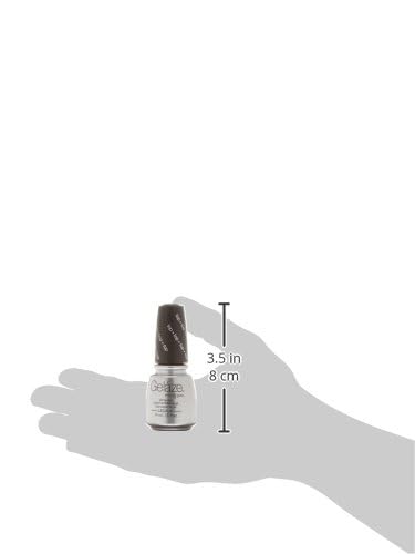 Size guide showing the gel top coat bottle in a hand, 3.5 inches tall
