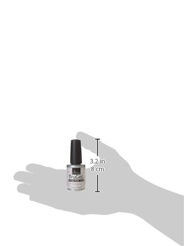 TruGel polish bottle held in an outline hand, about 3.2 inches tall