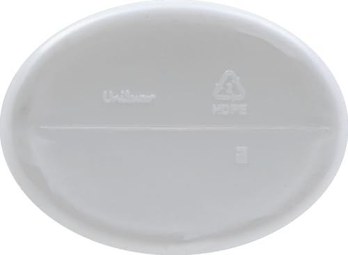 Underside of the white HDPE conditioner bottle with a recycling mark