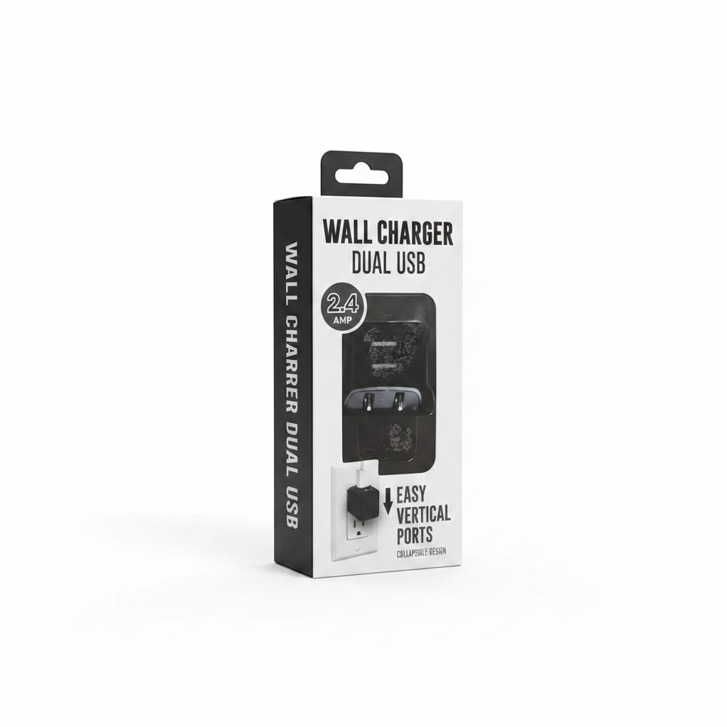 Black Dual Usb Wall Charger