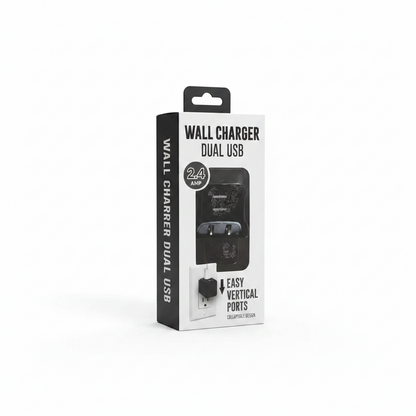 Black Dual Usb Wall Charger