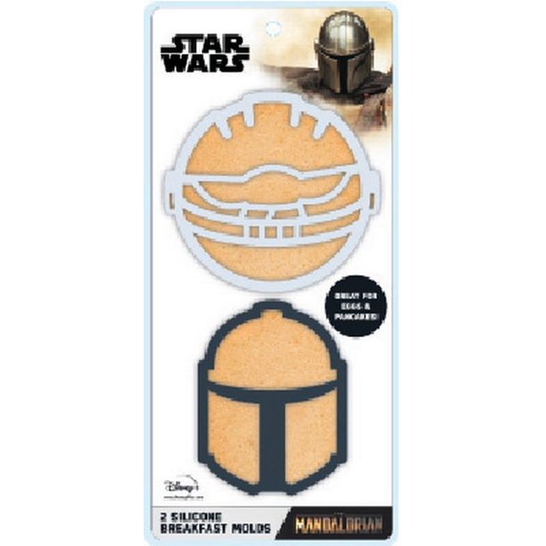 Star Wars silicone breakfast molds: Grogu pod shape and Mandalorian helmet shape