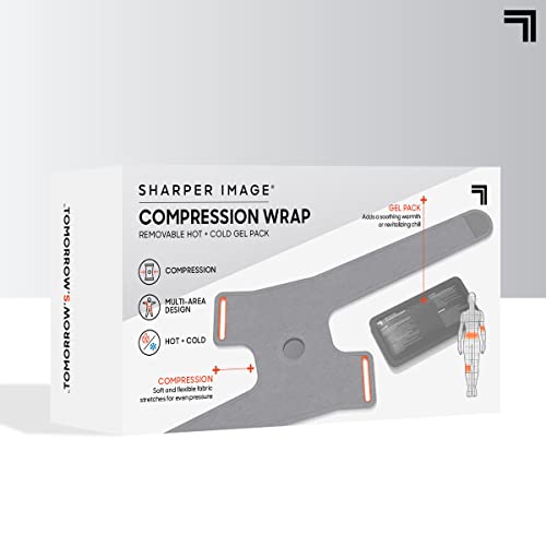 Compression wrap box laid flat showing the unfolded wrap and gel pack