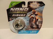 Nano Speed Riderz Nano Racer carded mini motorcycle with a dirt bike rider pictured