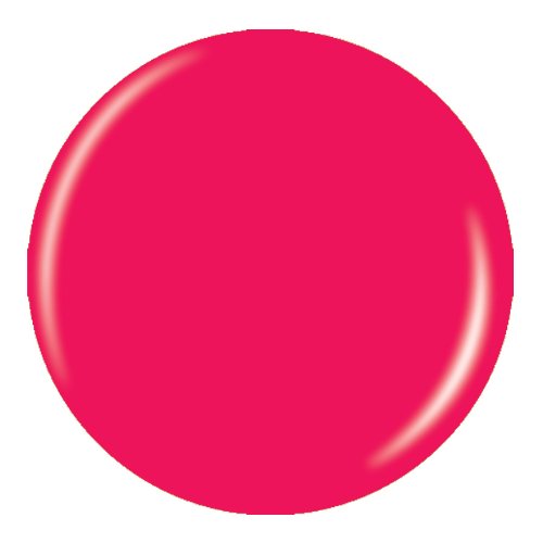Round swatch of hot pink red creme nail polish