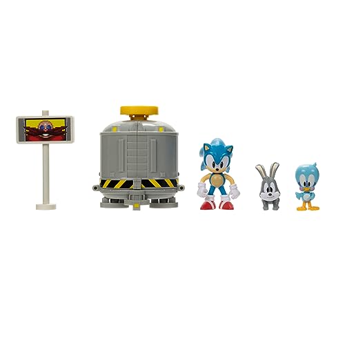 Sonic the Hedgehog 2.5" Clear Level Diorama with Sonic, Flicky & Pocky