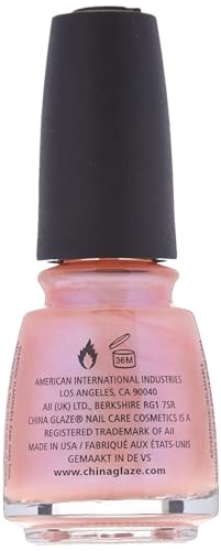 Back of the pearly pink polish bottle with maker and safety labels
