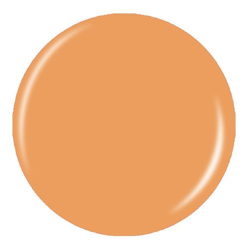 Round swatch of peach orange creme nail polish