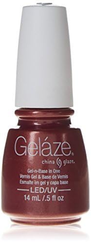 Front of the shimmering copper red gel-n-base bottle, LED/UV, 0.5 fl oz