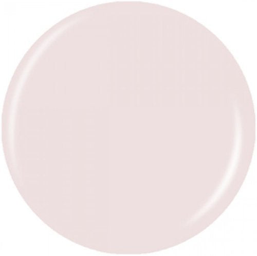 Round swatch of sheer pale pink creme polish