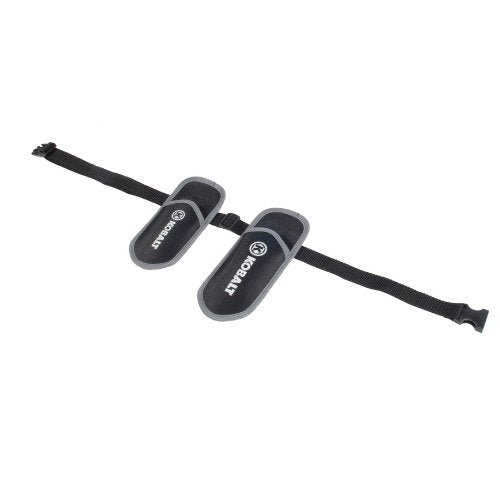 Two black and grey Kobalt cutter pouches on an adjustable black belt strap
