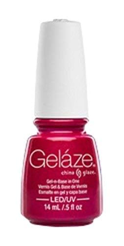 Small view of the raspberry red gel polish bottle with a white cap