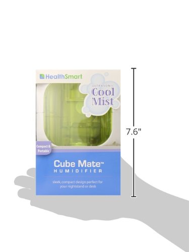 Size guide showing the 7.6 inch Cube Mate humidifier box held in a hand