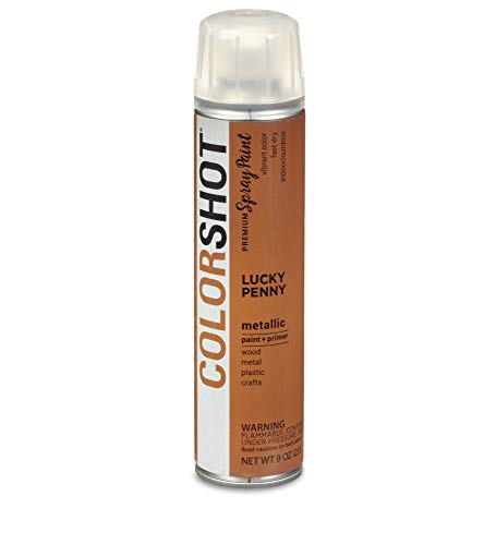 Copper 9 oz can of metallic spray paint and primer in shade Lucky Penny