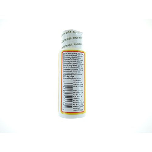 Side of the decoupage medium bottle with English directions and barcode