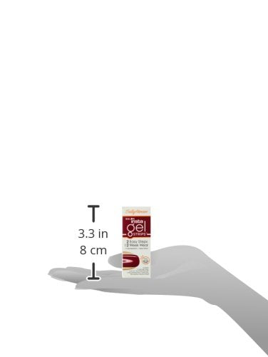 Size guide showing the gel strip box in a hand, 3.3 inches tall