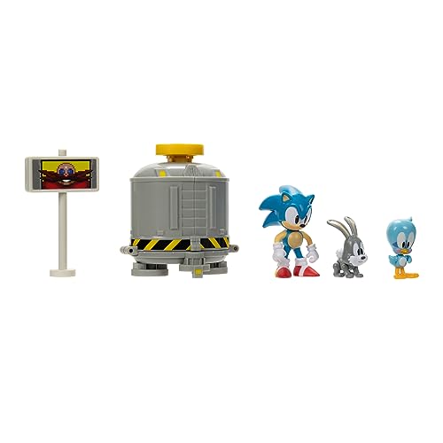 Sonic the Hedgehog 2.5" Clear Level Diorama with Sonic, Flicky & Pocky