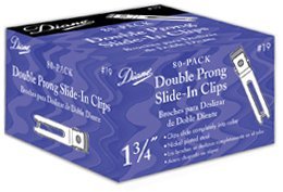 Purple box of 80 double prong slide-in hair clips, 1 3/4 inch